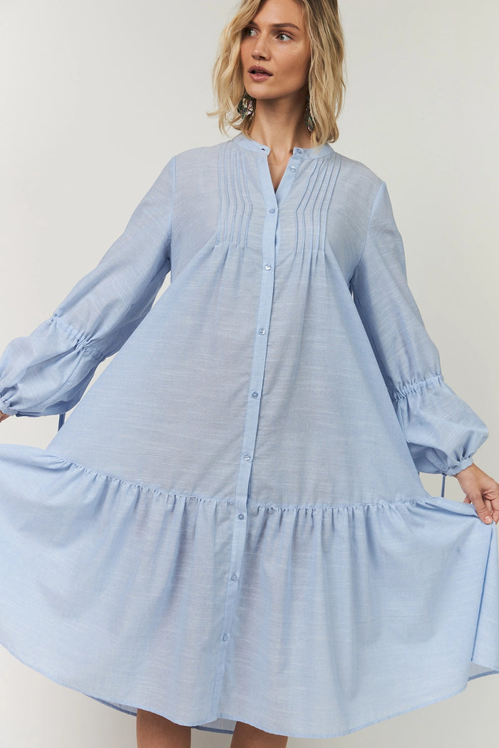 Lollys Laundry | AlannaLL Maxi Dress LS - Light Blue