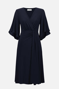 Joseph Ribkoff | Signature | Silky Knit Fit and Flare Dress With Chiff Hollie Rose Joseph Ribkoff | Signature | Silky Knit Fit and Flare Dress With Chiff Hollie Rose