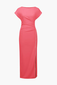 Joseph Ribkoff |Signature | Scuba Crepe Sheath Gown With Rhinestones Piping - Paradise Coral 261713