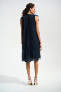 Joseph Ribkoff | Signature | Mesh And Lace A-Line Dress With Organza Flower Detail  261737