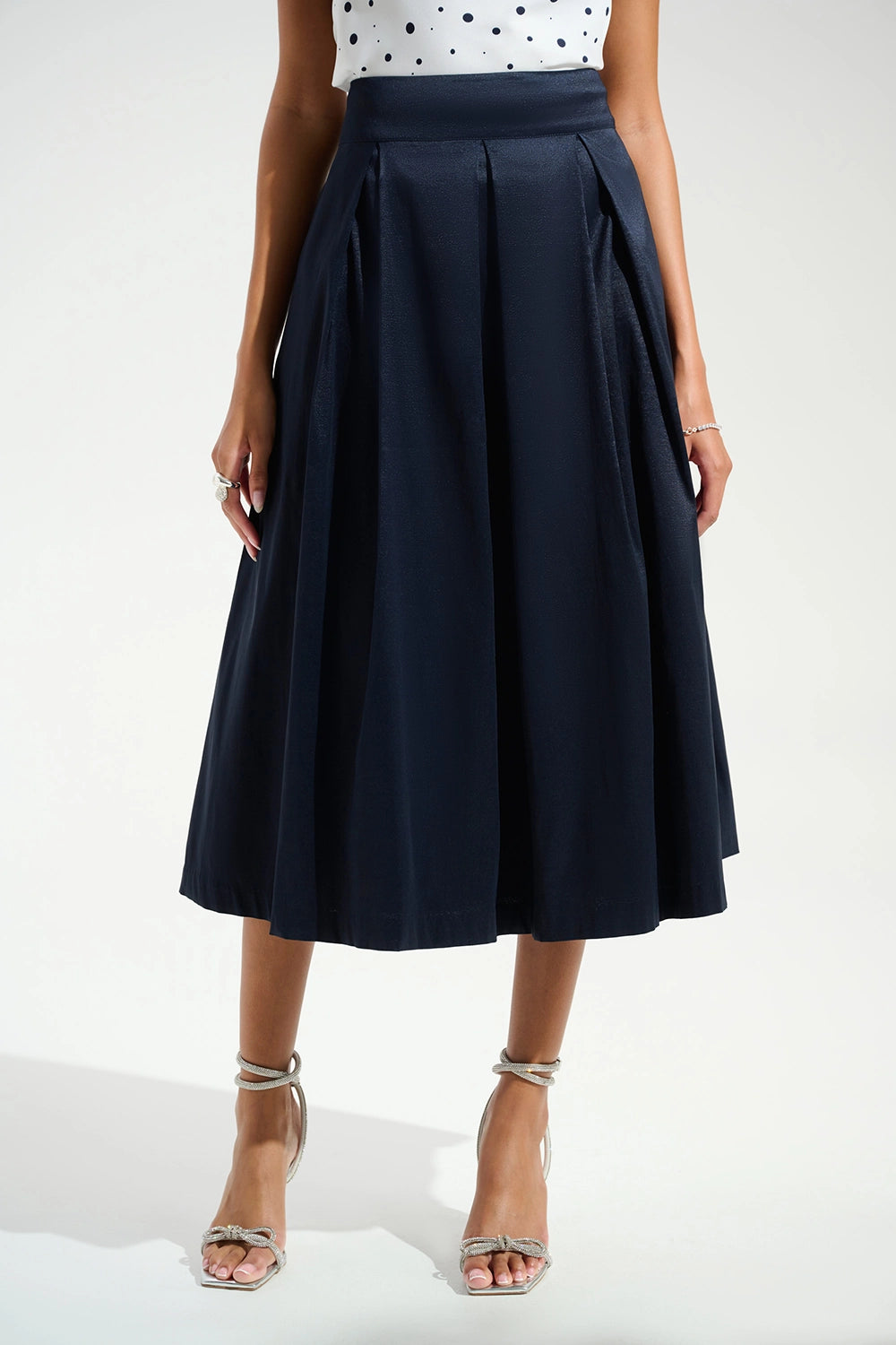 Joseph Ribkoff | Signature | Stretch Taffeta Flared Skirt With Box Pleats 261757