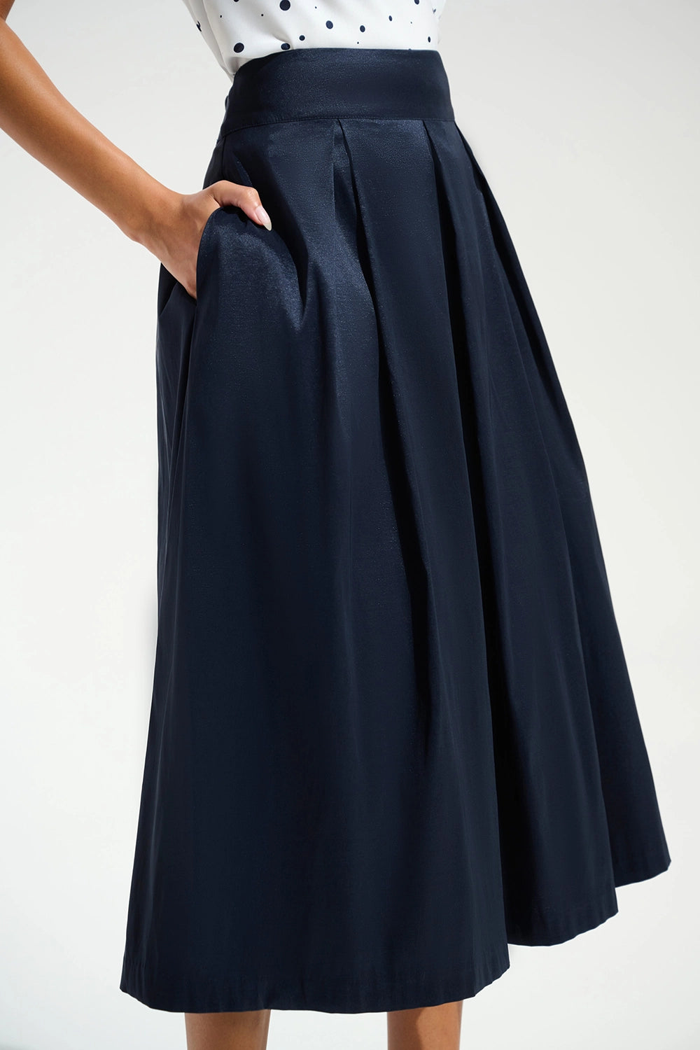 Joseph Ribkoff | Signature | Stretch Taffeta Flared Skirt With Box Pleats 261757
