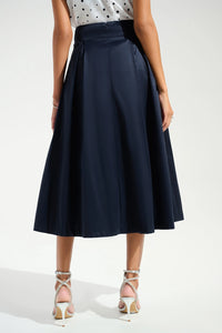 Joseph Ribkoff | Signature | Stretch Taffeta Flared Skirt With Box Pleats 261757