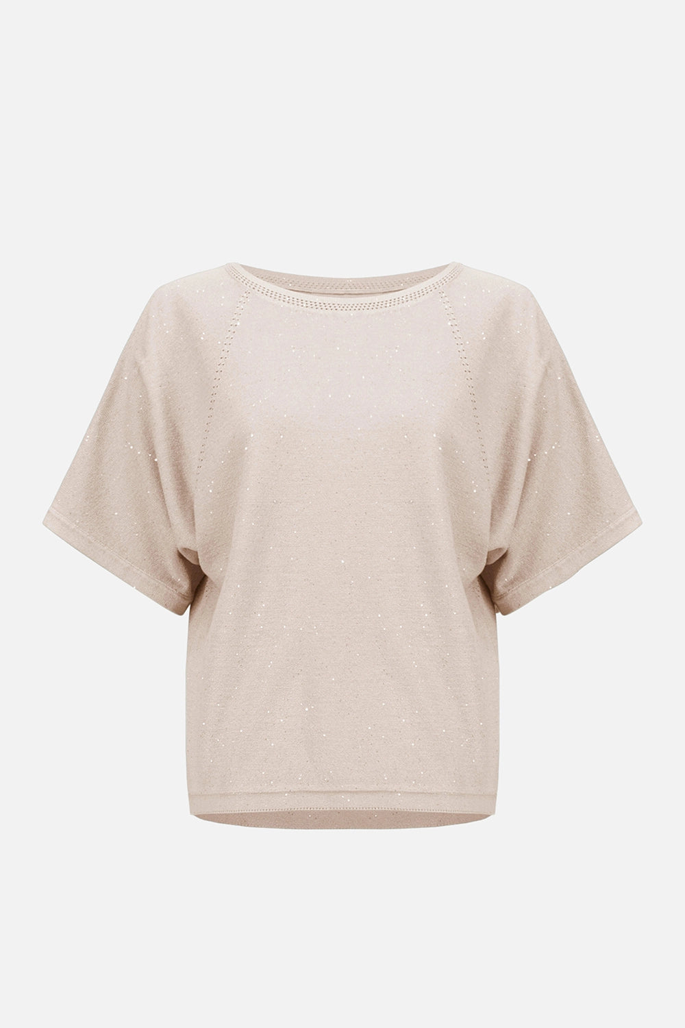 Joseph Ribkoff | Sequins Yarn Short Sleeve Sweater - Moonstone 261917