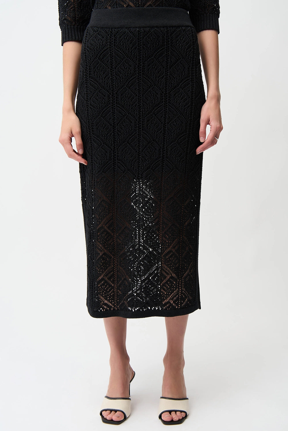 Joseph Ribkoff | Cotton Blend Open Stitch Pencil Skirt 261928