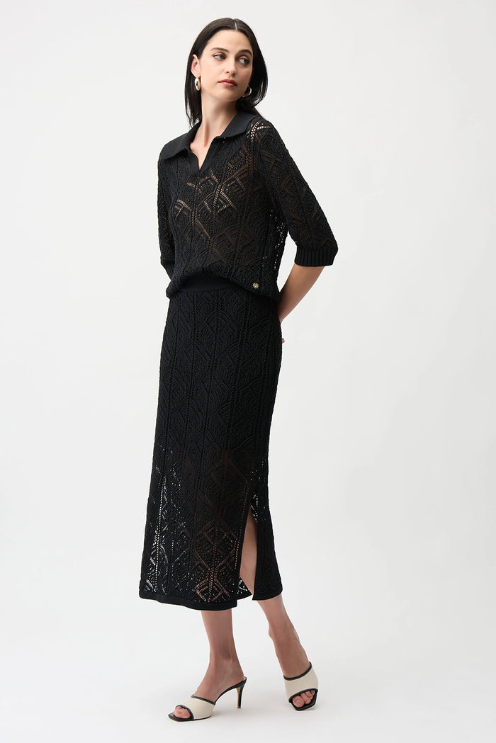 Joseph Ribkoff | Cotton Blend Open Stitch Pencil Skirt 261928