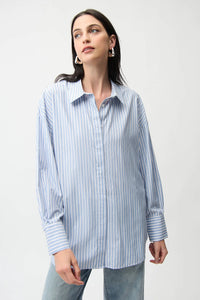 Joseph Ribkoff | Tencel Stripe Print Boxy Blouse 261931