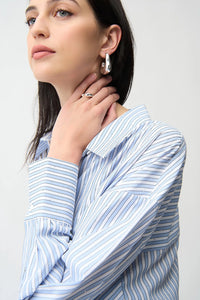 Joseph Ribkoff | Tencel Stripe Print Boxy Blouse 261931