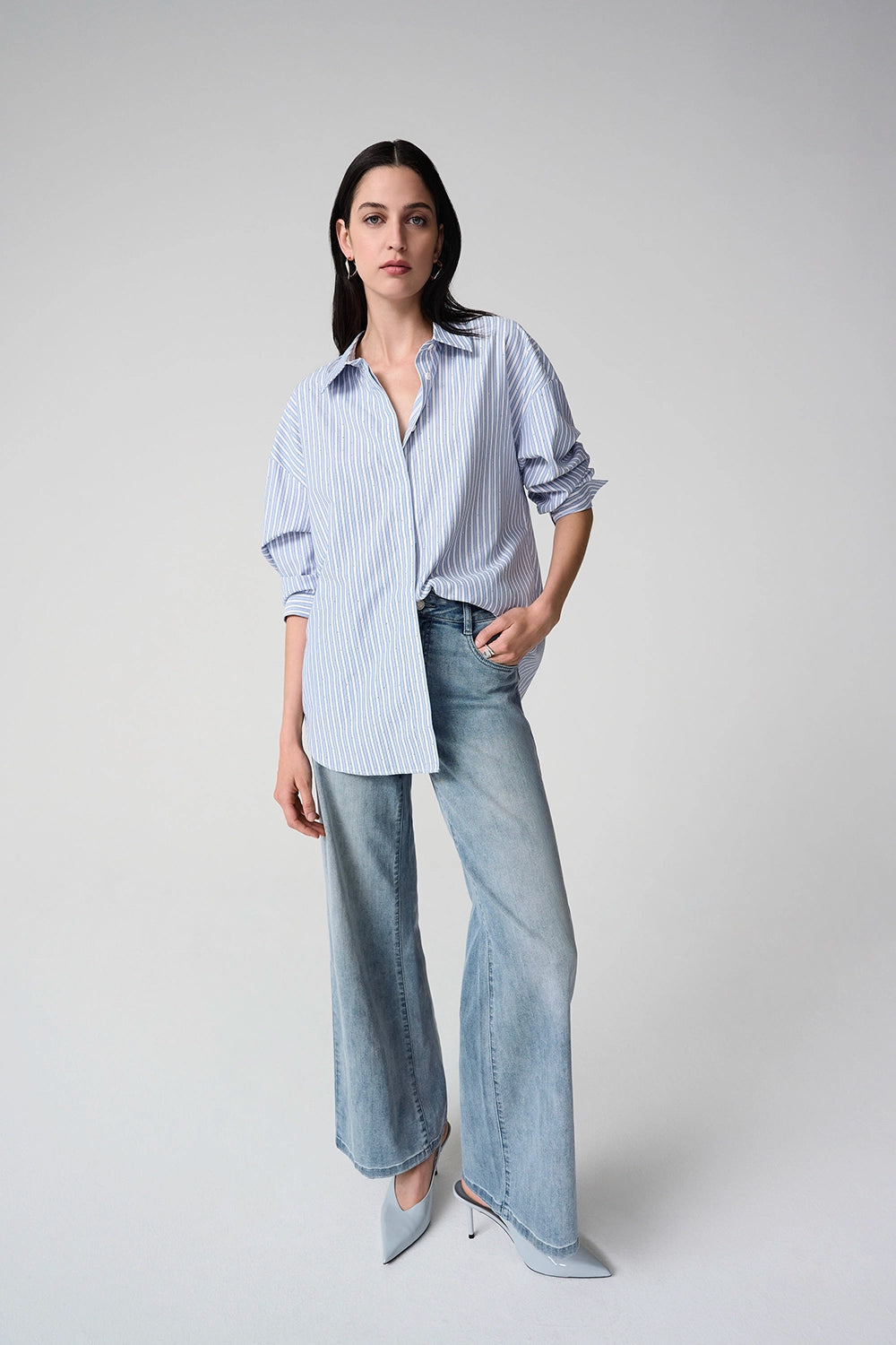 Joseph Ribkoff | Tencel Stripe Print Boxy Blouse 261931