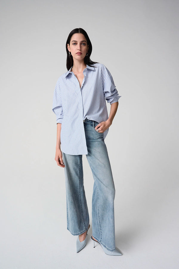 Joseph Ribkoff | Tencel Stripe Print Boxy Blouse 261931