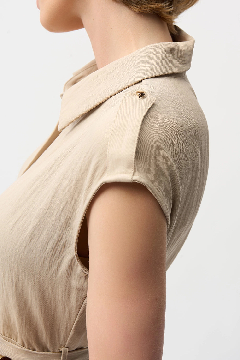 Joseph Ribkoff | Textured Woven Shirt Dress with Sash 261935