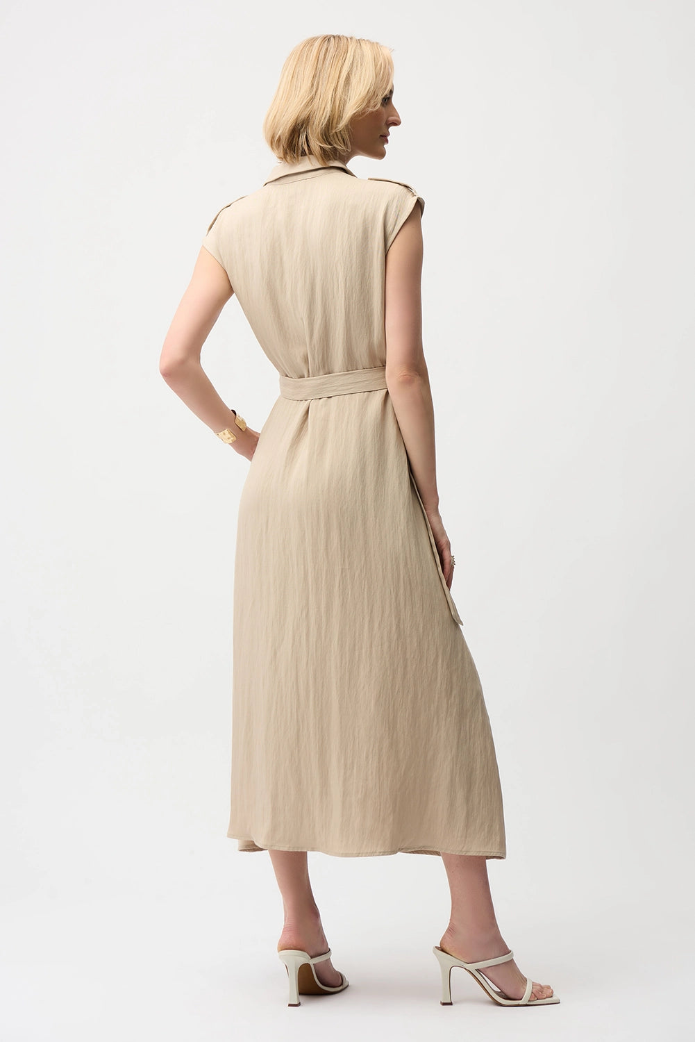 Joseph Ribkoff | Textured Woven Shirt Dress with Sash 261935