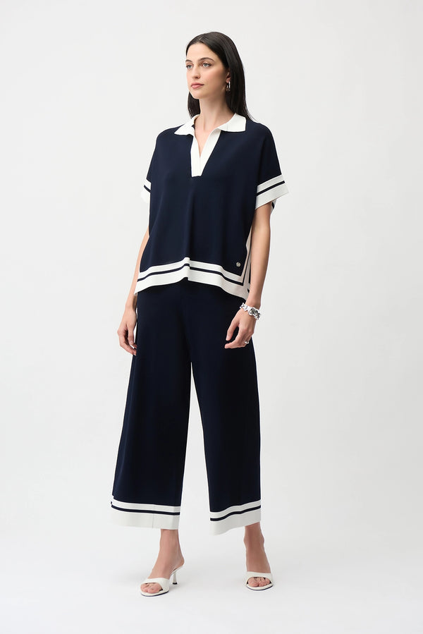 Joseph Ribkoff | Viscose Blend Culotte pants With Stripe Detail 261942