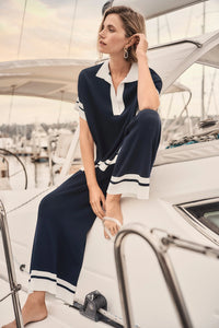 Joseph Ribkoff | Viscose Blend Culotte pants With Stripe Detail 261942