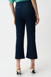 Joseph Ribkoff | Knit Denim Cropped Flare Pant - Dark Denim 261953