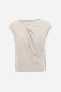Joseph Ribkoff | Cotton Top With Asymmetrical Collar - Moonstone 261964