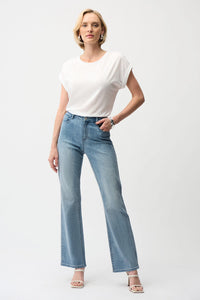 Joseph Ribkoff | Cotton Boxy Crewneck T-Shirt - Vanilla 261999
