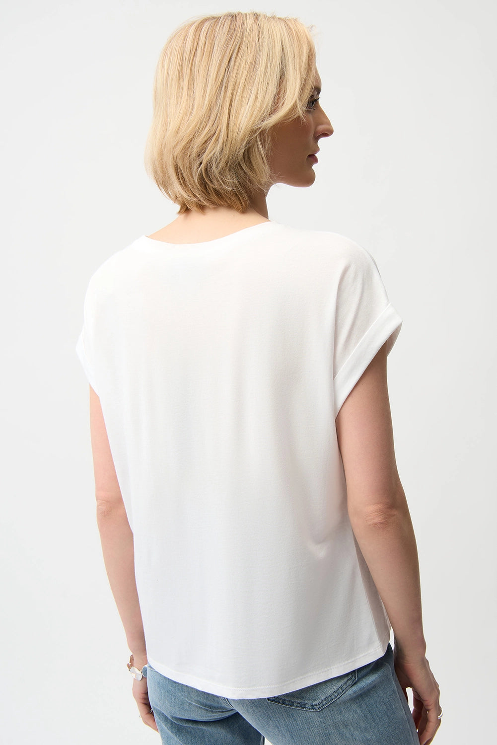 Joseph Ribkoff | Cotton Boxy Crewneck T-Shirt - Vanilla 261999