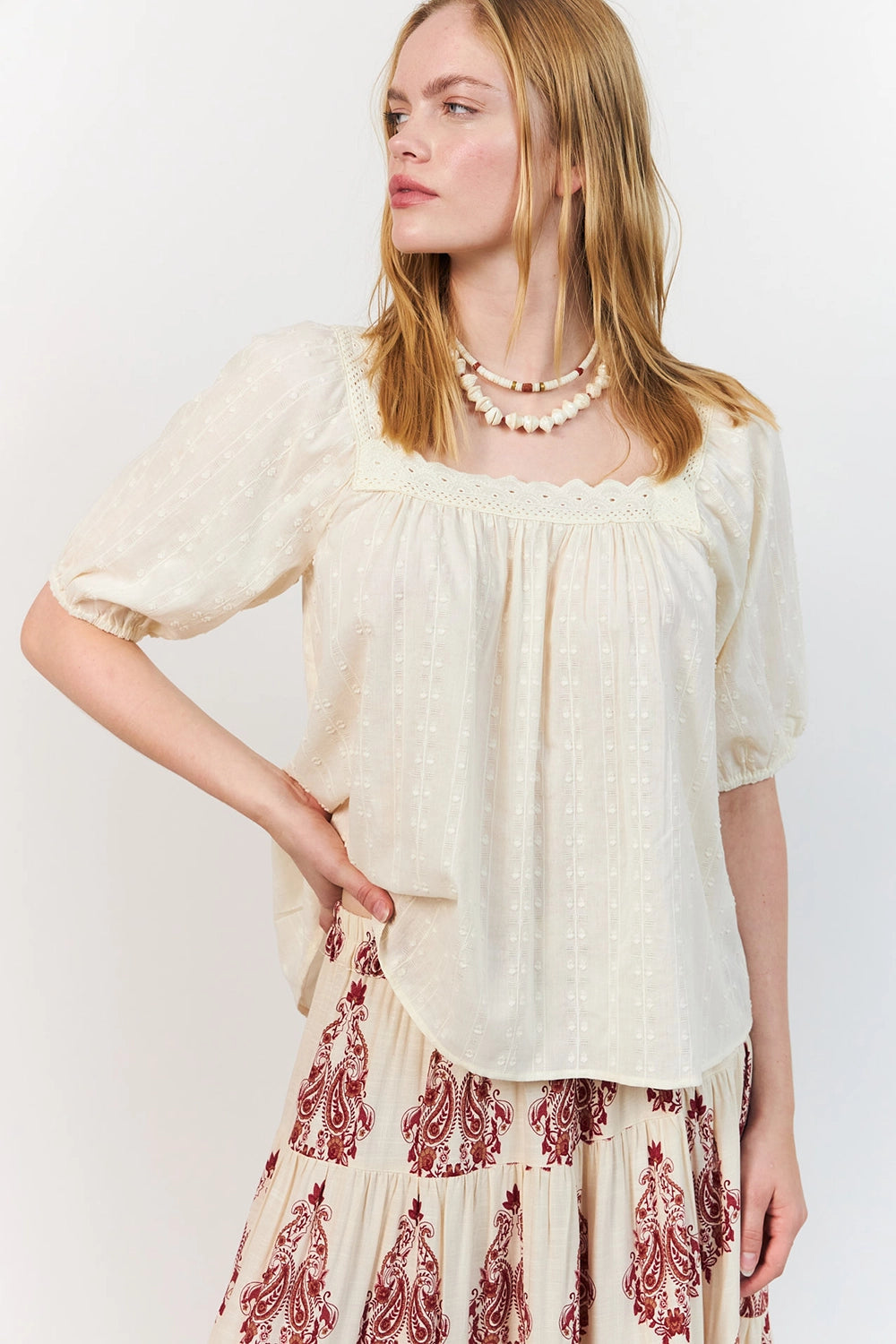 Lollys Laundry | SashaLL Blouse SS - Creme