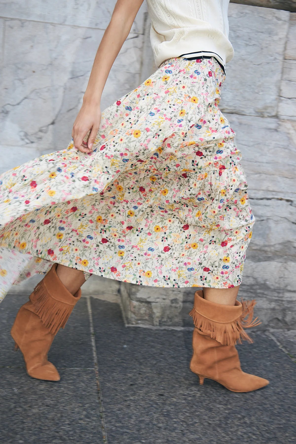 Lollys Laundry | SunsetLL Maxi Skirt - Flower Print