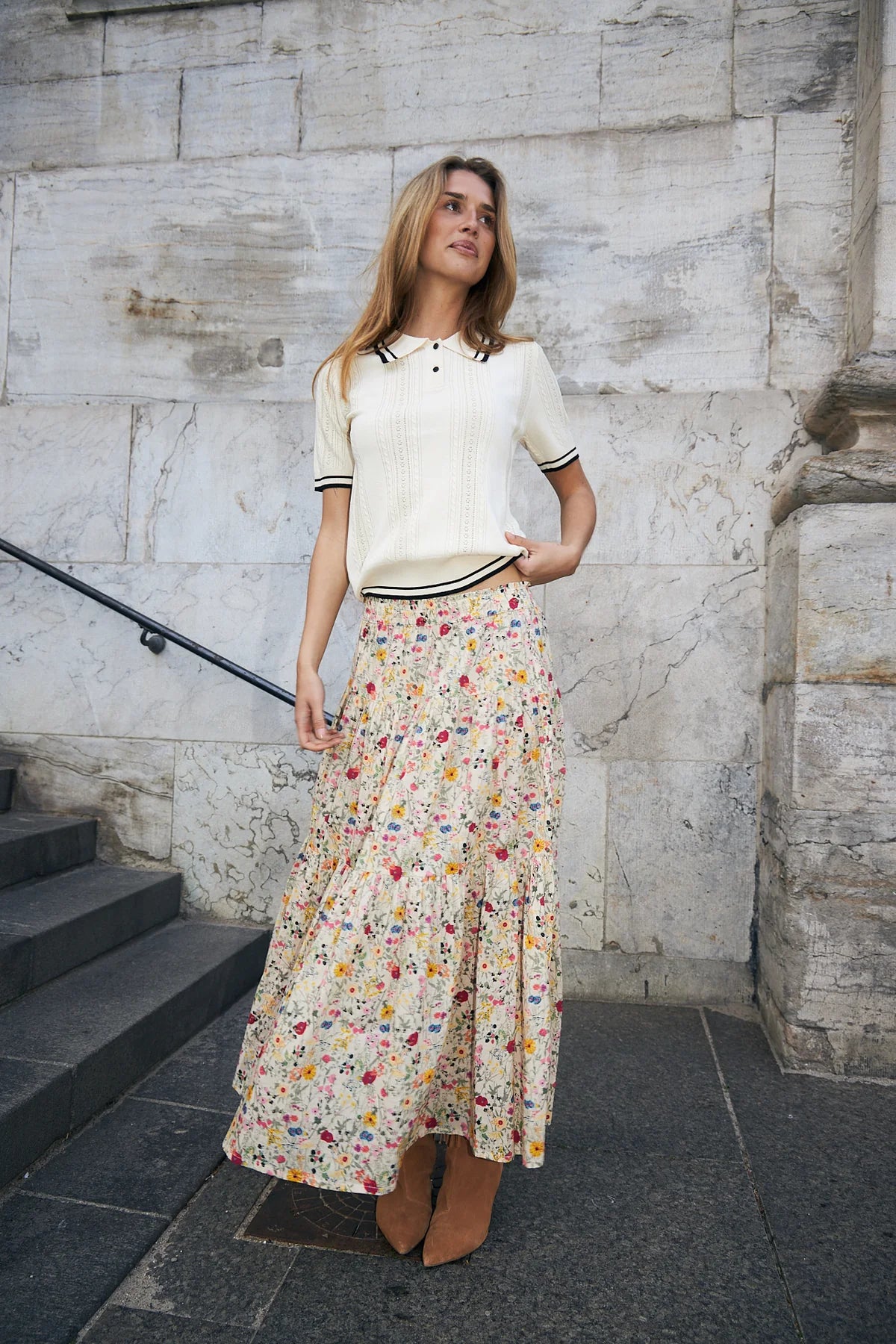 Lollys Laundry | SunsetLL Maxi Skirt - Flower Print