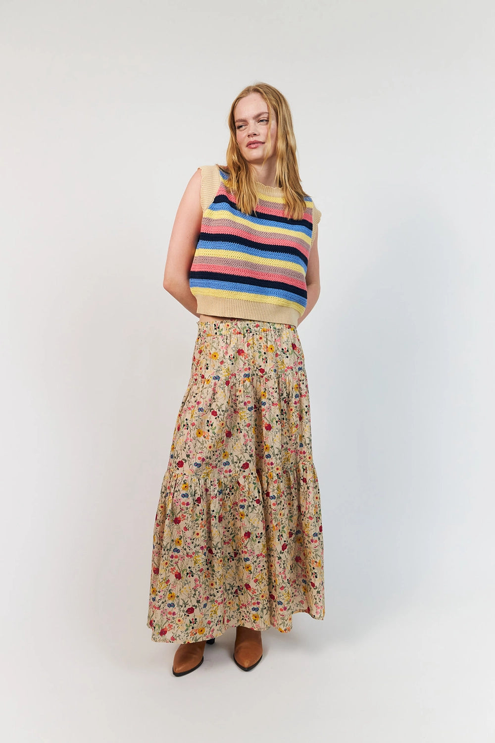 Lollys Laundry | ChicagoLL Knit Vest SL - Multi