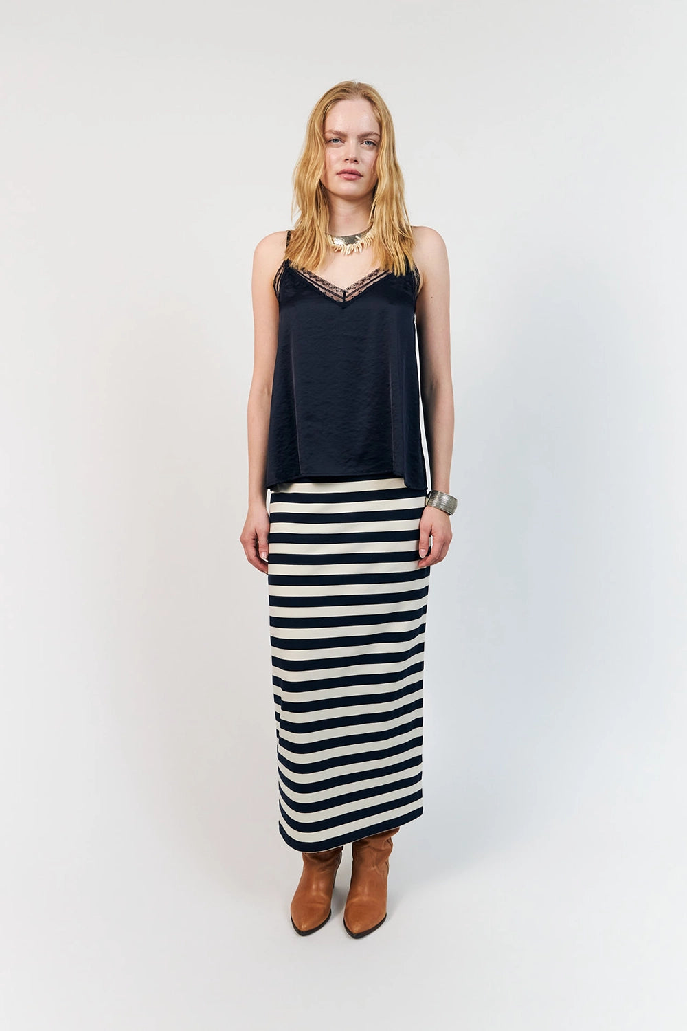 Lollys Laundry | VianeLL Top SL - Dark Blue