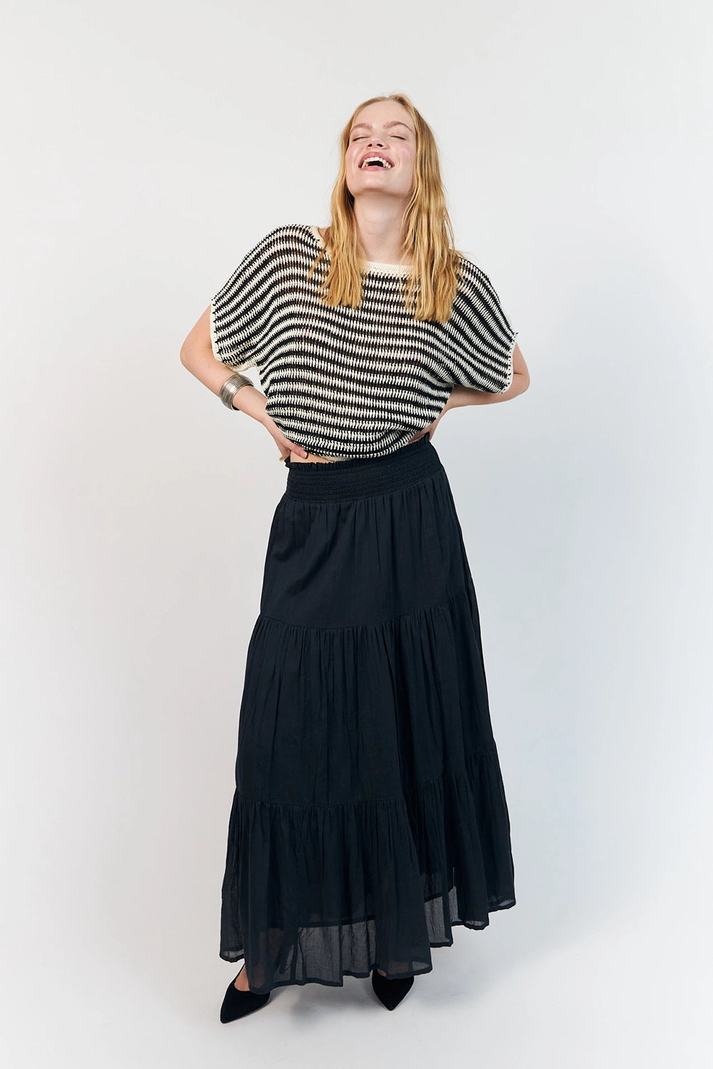 Lollys Laundry | DiamondLL Maxi Skirt - Washed Black