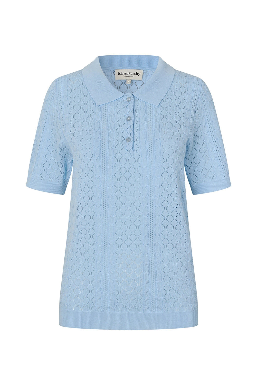 Lollys Laundry | AlaiaLL Polo Knit S/S - Light Blue
