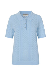 Lollys Laundry | AlaiaLL Polo Knit S/S - Light Blue