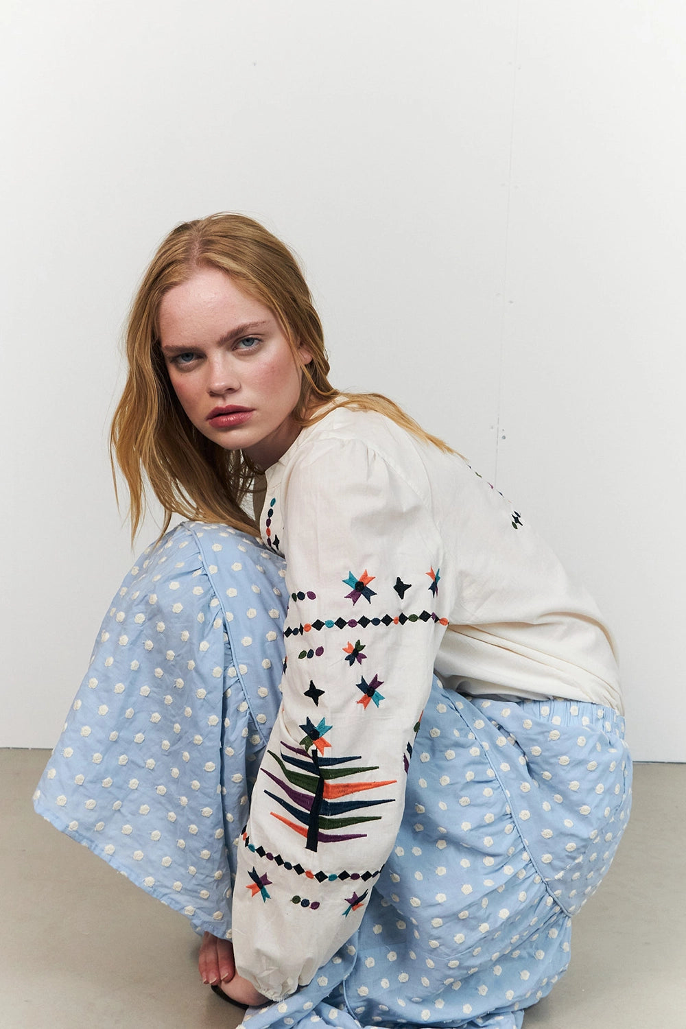 Lollys Laundry | MorningLL Midi Skirt - Light Blue