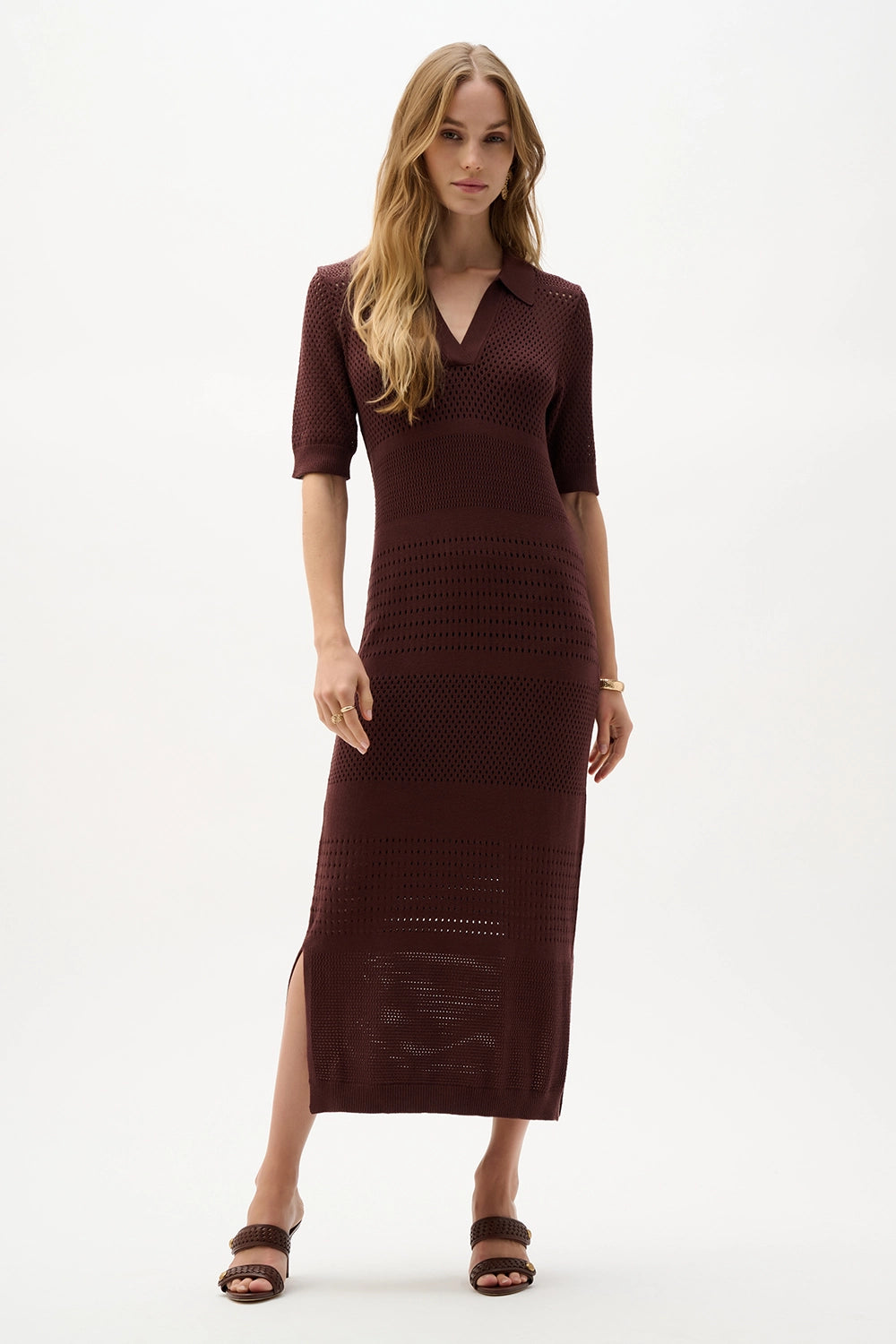 Joseph Ribkoff | Viscose Sweater Knit Straight Dress - Mahogany 262931