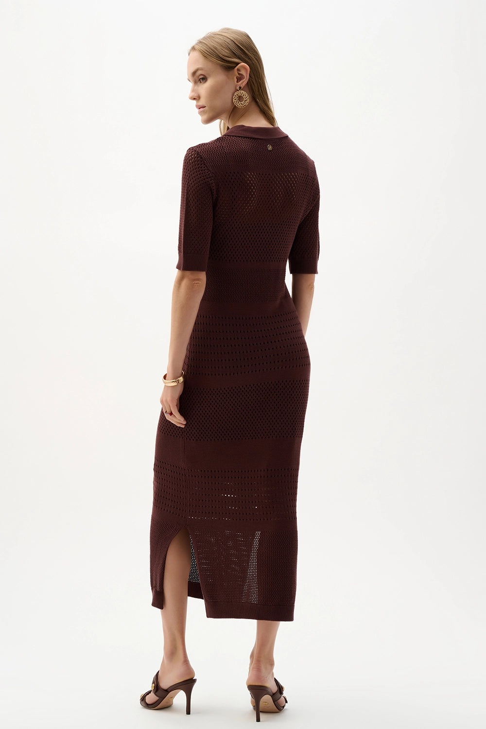 Joseph Ribkoff | Viscose Sweater Knit Straight Dress - Mahogany 262931