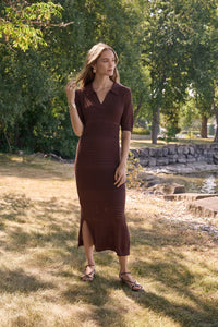 Joseph Ribkoff | Viscose Sweater Knit Straight Dress - Mahogany 262931