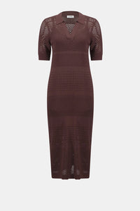 Joseph Ribkoff | Viscose Sweater Knit Straight Dress - Mahogany 262931