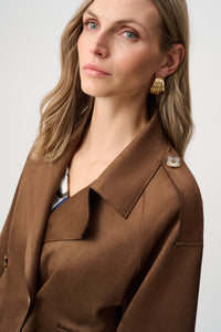 Joseph Ribkoff | Scuba Suede Boxy Jacket - Brown 263000