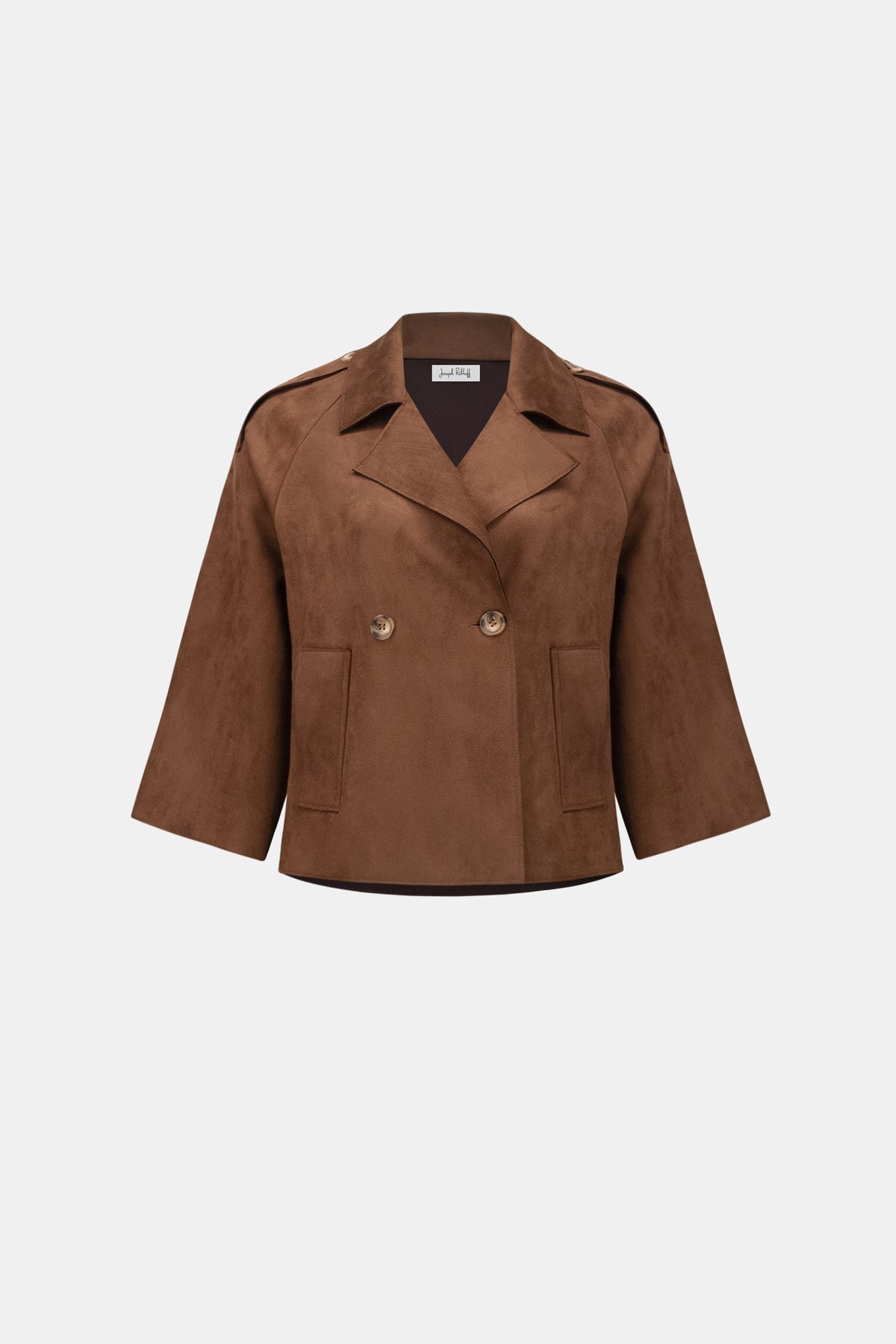 Joseph Ribkoff | Scuba Suede Boxy Jacket - Brown 263000