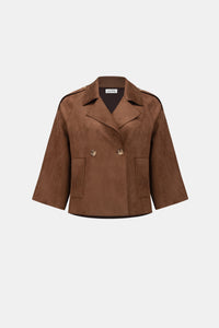 Joseph Ribkoff | Scuba Suede Boxy Jacket - Brown 263000