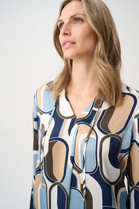 Joseph Ribkoff | Recycled Satin Geometric Top 263071