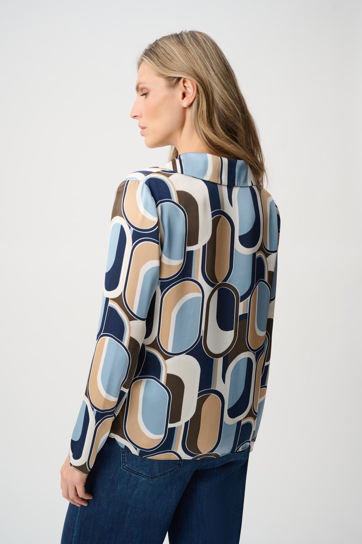 Joseph Ribkoff | Recycled Satin Geometric Top 263071
