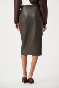Joseph Ribkoff | Bonded Leatherette Pencil Skirt - Mocha 263213