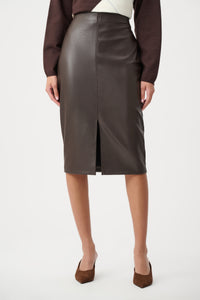 Joseph Ribkoff | Bonded Leatherette Pencil Skirt - Mocha 263213