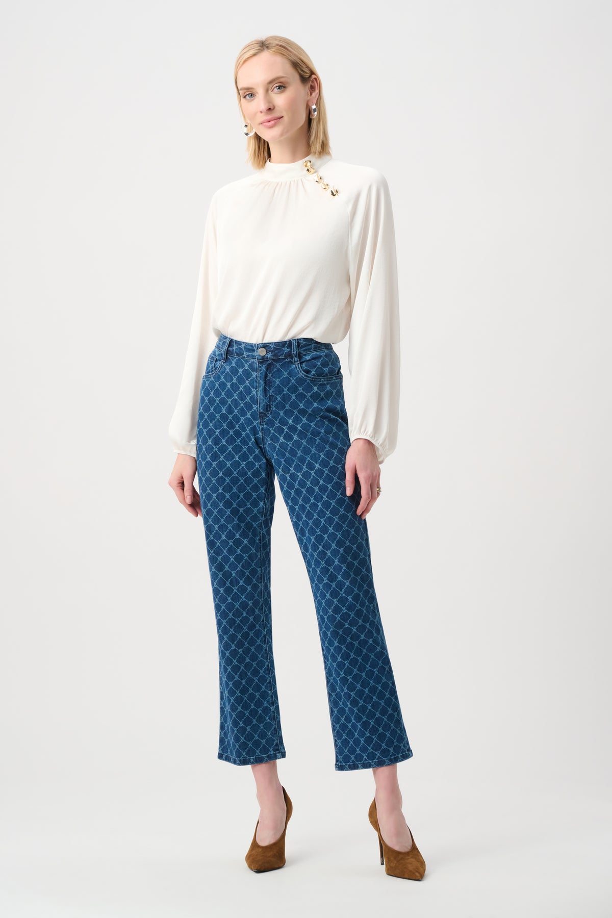 Joseph Ribkoff | Featherweave Denim Strip-Dye Straight Classic Jeans 263906