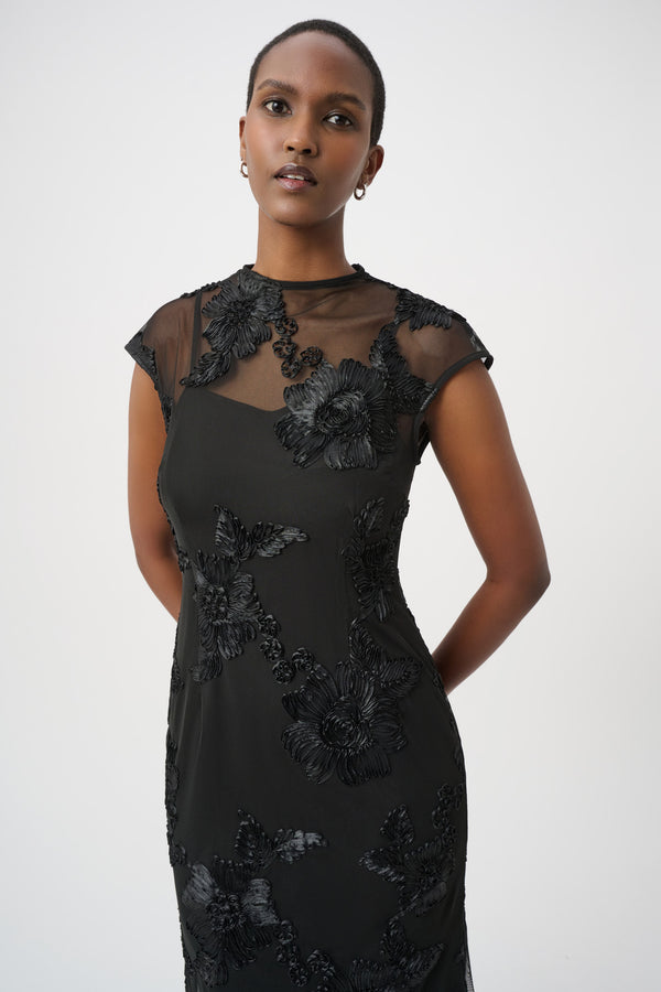 Joseph Ribkoff | Embellished Trumpet Dress - Black 264143