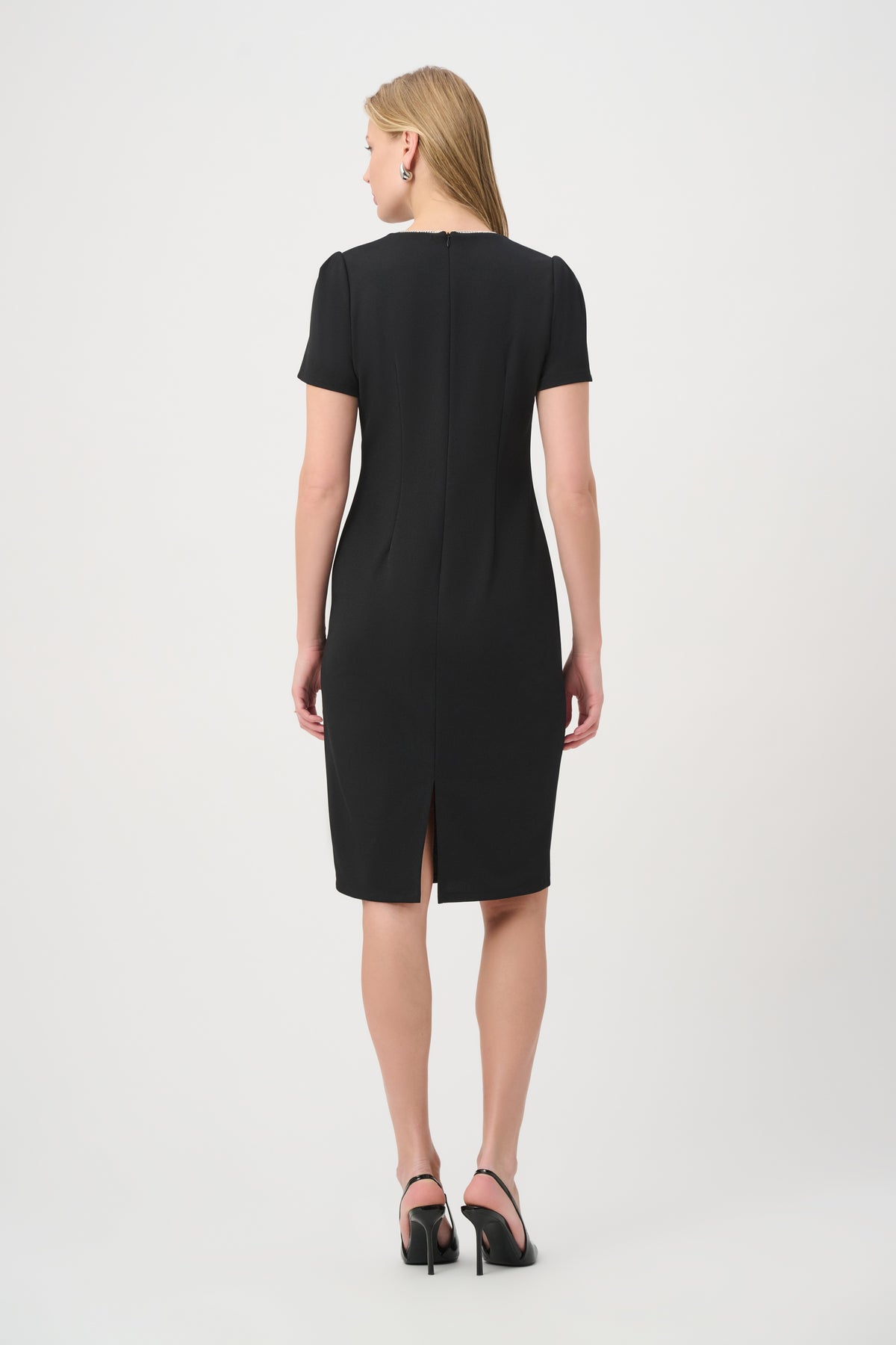 Joseph Ribkoff | Embellished Bow Neckline Sheath Dress - Black 264162