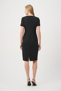 Joseph Ribkoff | Embellished Bow Neckline Sheath Dress - Black 264162