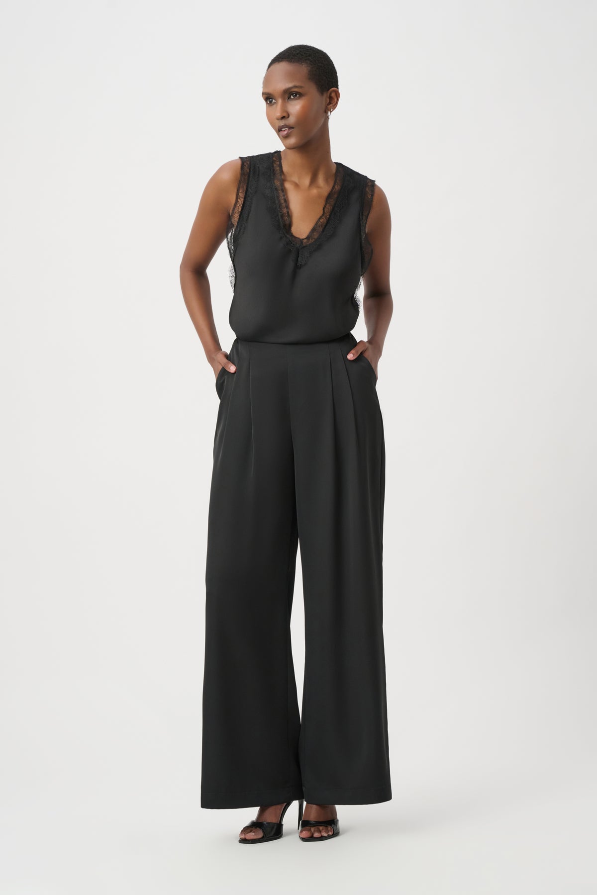 Joseph Ribkoff | Recycled Satin Sleeveless Top - Black 264175