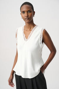 Joseph Ribkoff | Recycled Satin Sleeveless Top - Winter White 264175