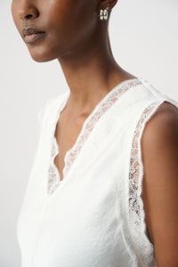 Joseph Ribkoff | Recycled Satin Sleeveless Top - Winter White 264175