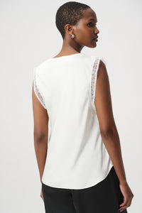 Joseph Ribkoff | Recycled Satin Sleeveless Top - Winter White 264175